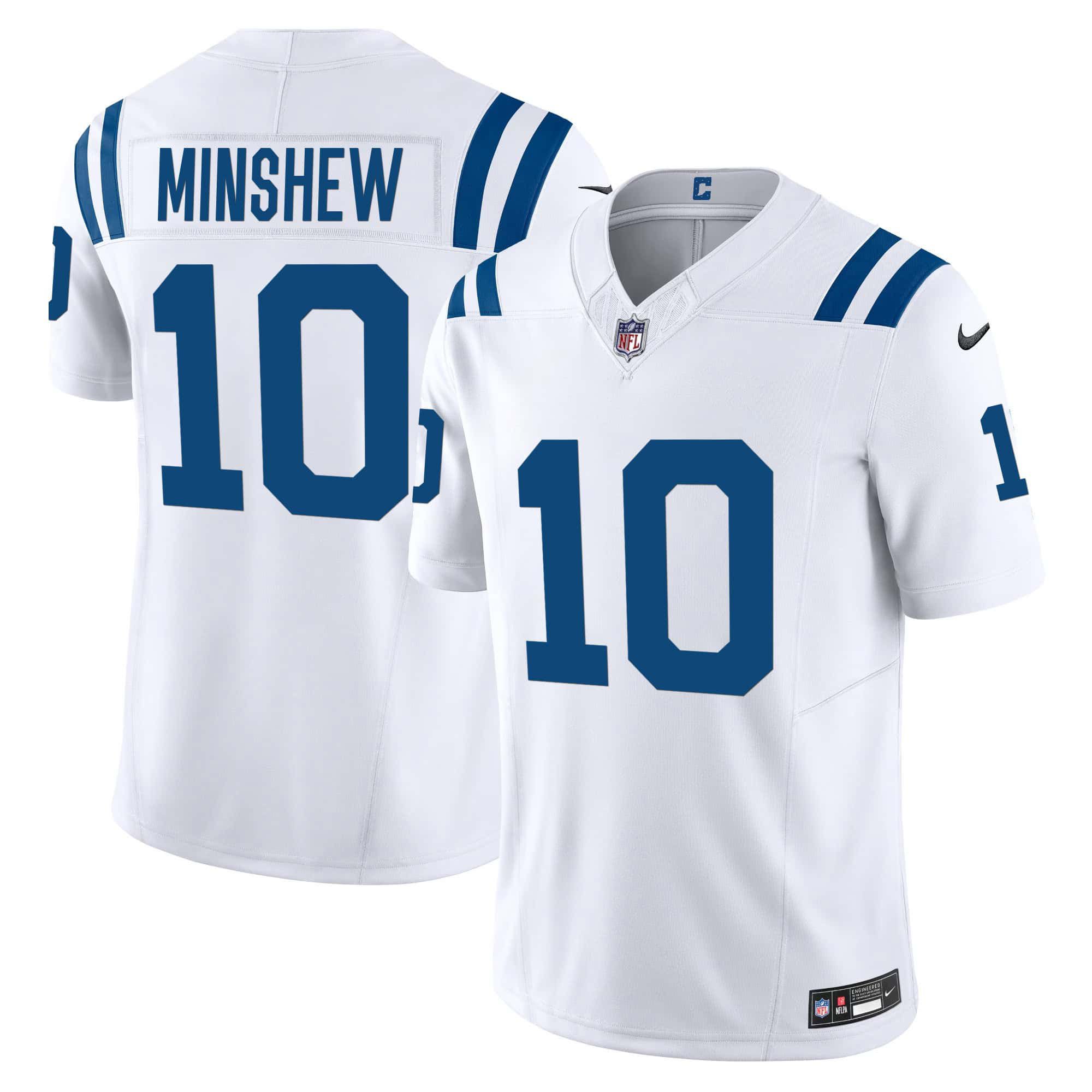 Men Indianapolis Colts 10 Minshew White 2024 Nike Vapor Limited NFL Jersey